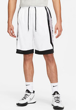 Nike Men's 10" White/Black Dri-FIT Elite Basketball Shorts DH7142-100 Siz M/XL