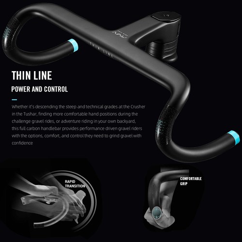 Full Inner Cable Carbon Road Bike Handlebar 28.6mm Integrated Bent Bar+ Mount - Picture 13 of 39