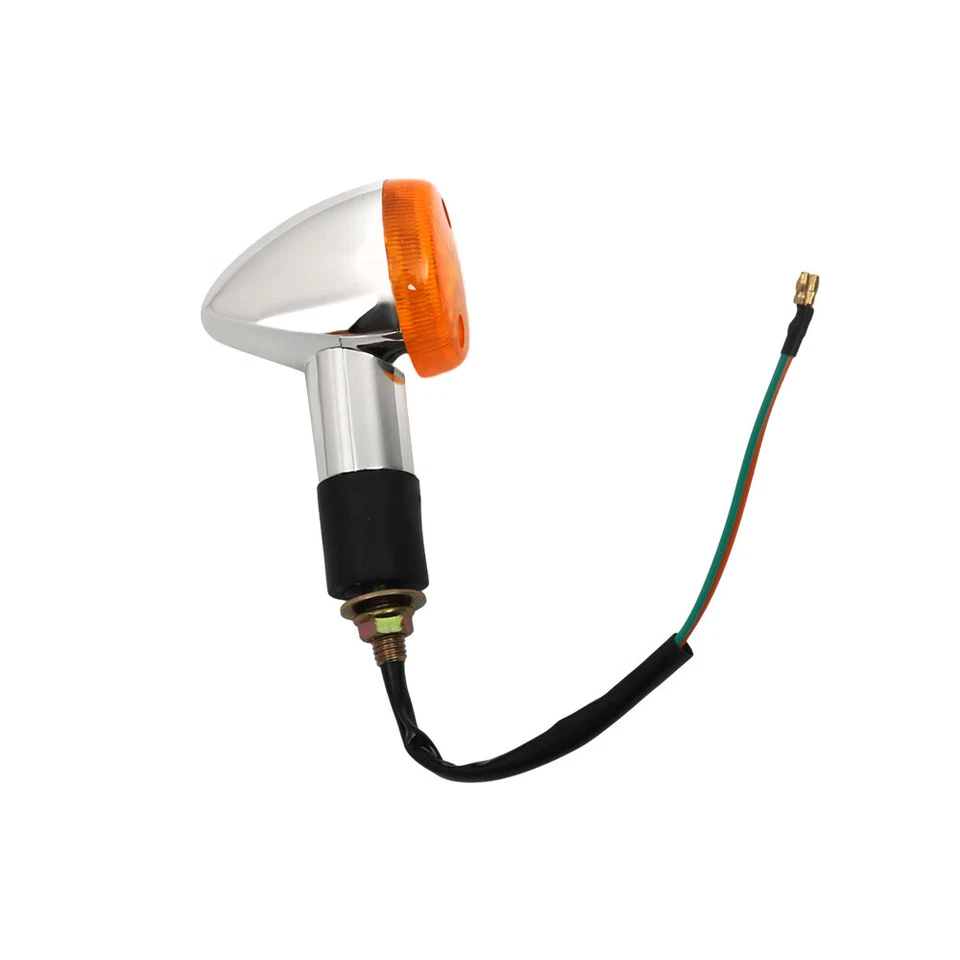 Indicadores intermitentes delanteros y traseros cromados para Honda Suzuki Yamaha ×2 Foto 3 de 4