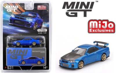 NISSAN Skyline GT-R (R34) Top Secret - Bayside Blue - Mini GT 1:64