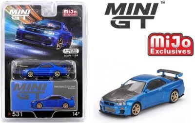 NISSAN Skyline GT-R (R34) Top Secret - Bayside Blue - Mini GT 1:64