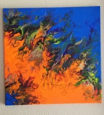 NEW - Original Acrylic Painting, Fluid Art, Abstract, Wall Art, Paint Decoration