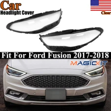 Front Headlight HeadLamp Lens Cover Shell Pair Fit For 2017-2018 Ford Fusion