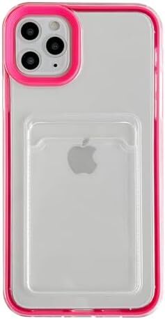 for iPhone 11 Pro Max case, Candy Color Card Holder Clear Shockproof Soft Compat