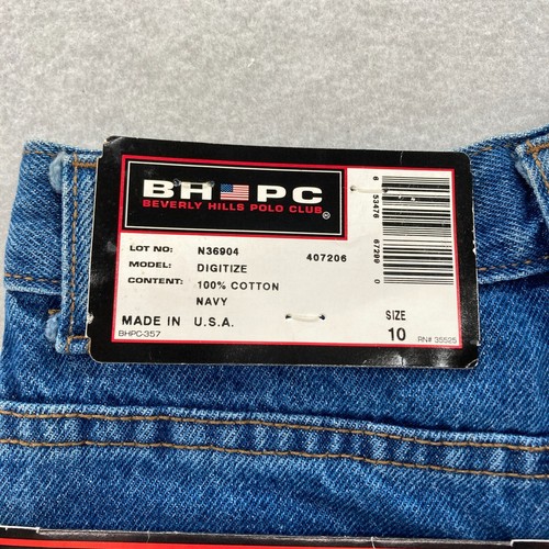 Vintage Beverly Hills Polo Club Jean Shorts Youth 10 Blue Denim Baggy Jorts NWT - Picture 12 of 13