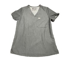 FIGS Womens Technical Collection Slim Catarina One Pocket Scrub Top Small Gray