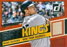 Mark Teixeira player used bat patch baseball card 2015 Donruss Bat Kings #19
