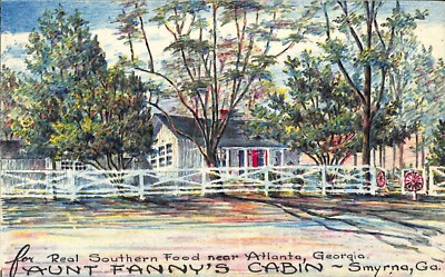 AUNT FANNY'S CABIN Restaurant Smyrna GA Linen Postcard Real Southern Food South