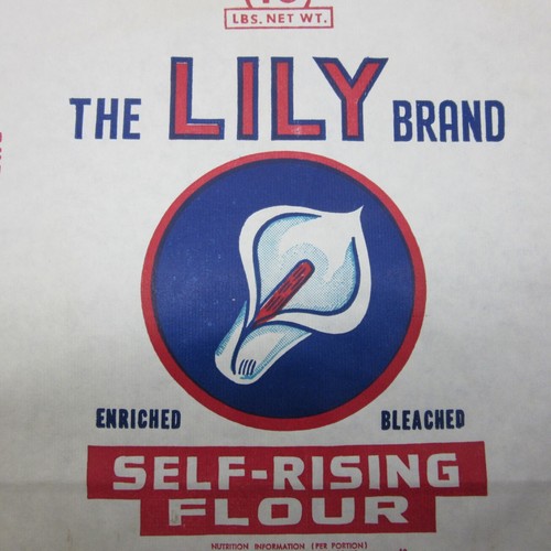 Vintage Flour Bag Advertising Lily Brand Self Rising North Caroline 10lb - 第 3/12 張圖片