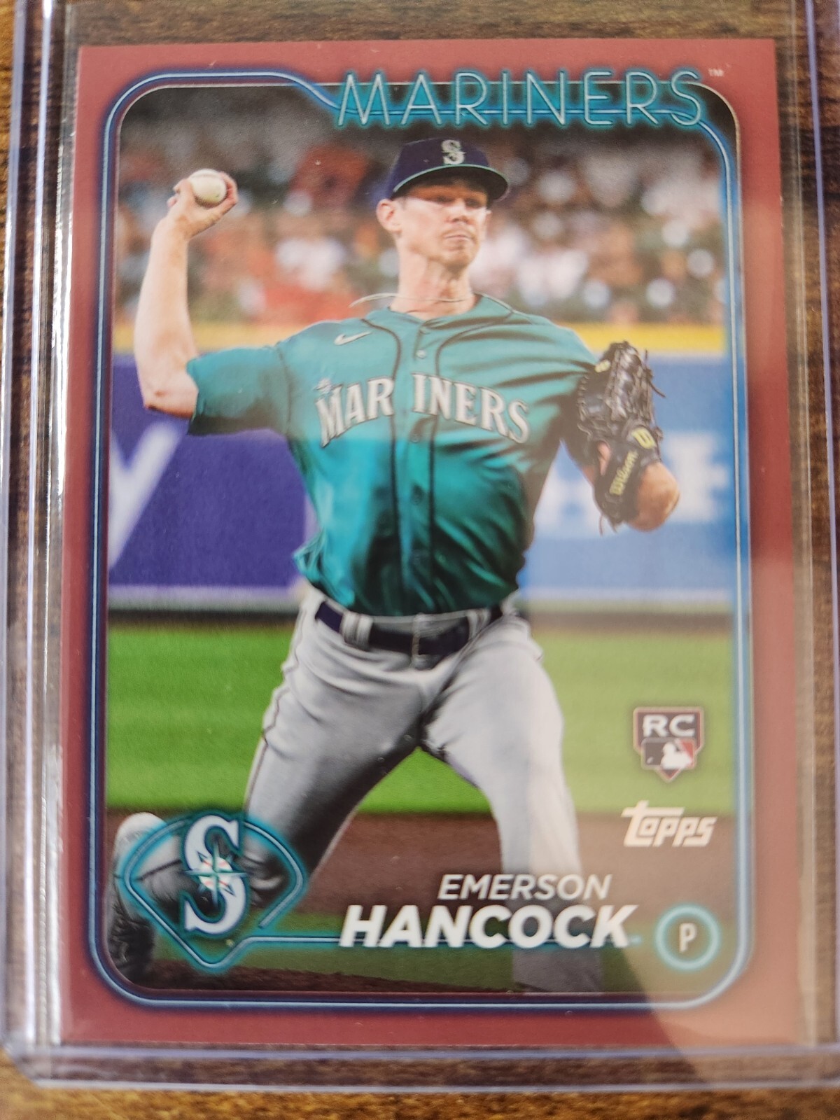 2024 Topps Series 1 Emerson Hancock Mother's Day Hot Pink 33/50 Rookie RC #39