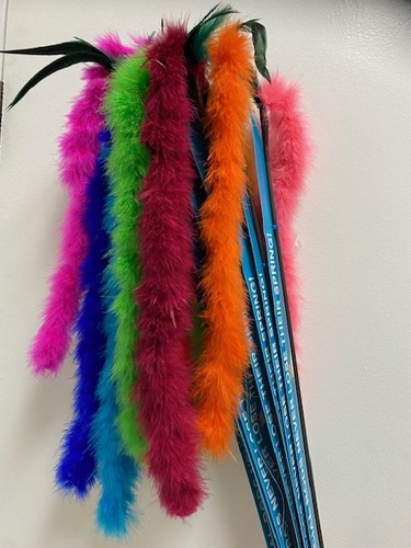 CAT TEASER GO CAT TAIL STICK TOY FLUFFY BOA ASSORTED COLORS 18 or 36 inch - Picture 22 of 34