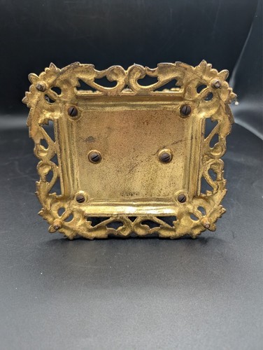 Antique Gold Toned Metal Rococo Intricate Scrollwork Ornate Letter Holder - Picture 3 of 5