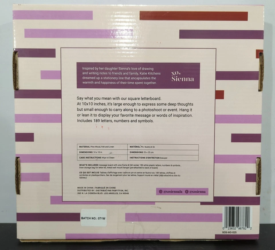 XO Sienna Felt Message Board Purple Grey Letters Numbers Emojis - Image 3 of 3