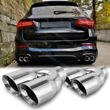 For Mercedes Benz GLC 2Pcs 3.5" Out Quad Exhaust Tip Double Wall Stainless Steel