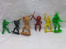 Lot Of 6 Vintage 1960s Cowboys And Indian Toy Soldiers 2-3"
