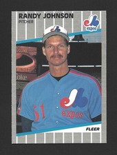 1989 Fleer #381 RANDY JOHNSON Raw - Montreal Expos - Black Out Variation RC