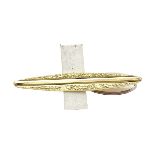 Mila Schon M Logo Tie Pin Clip Tack Gold Tone Designer Round