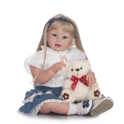 Reborn Baby Dolls Blonde Hair Toddler Girls Blue Eyes Reborn