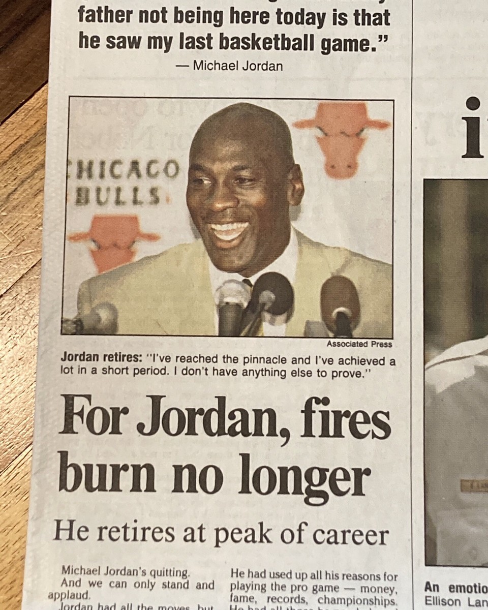 jordan retires 1993
