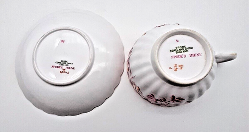 Spode Copeland Irene Teacups and Saucers Set Of 6 England Pink Lavender - Picture 8 of 15