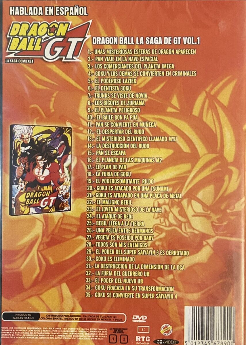 DRAGON BALL GT Vol 1 DVD Español Latino SPANISH 35 EPISODIOS New