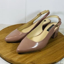 Isaac Mizrahi Women's Becca Pink Patent Leather Pumps With Ankle Strap Size 8.5M