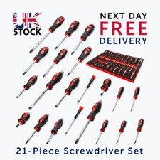 21Pc Torx Slotted Phillips Screwdriver Set Professional Heavy Duty S2 Steel NEW!