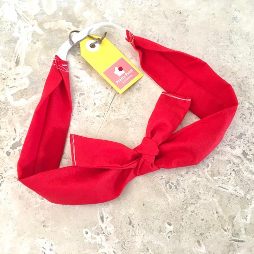 Elastic red green retro bow bunny ear knot hair tie headband headwrap hairband - Picture 3 of 12