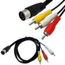 6FT TV AV Audio Video 8Pin DIN 3 RCA Composite Cable