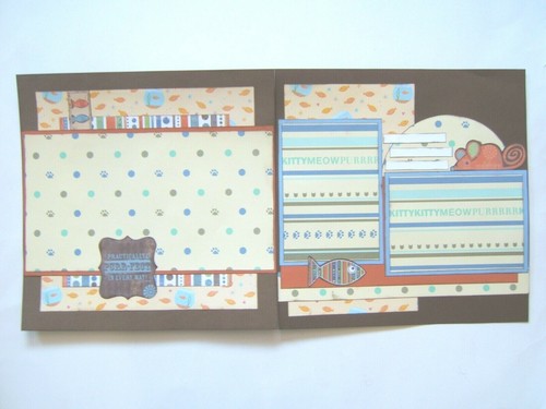 Pagine album gatti o gattini, pagine prefabbricate per gatti, layout album per gattini - Foto 4 di 11