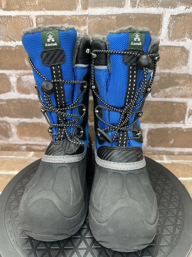 Kamik Luke 2 Insulated Waterproof Winter Snow Boots Blue Youth Boys Size 1 - Picture 7 of 7