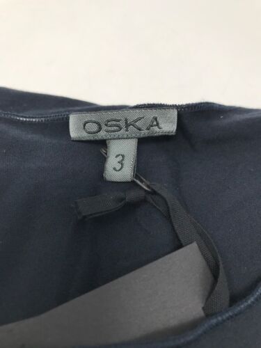 NWT OSKA Womens Size 3 Vianne Black Viscose Long Sleeve Stretch Shirt Blouse - Picture 7 of 10