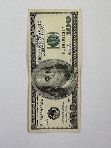 2003 A $100 Used U.S. Bill Serial # FL68899336A fancy very cool bill - Picture 2 of 8