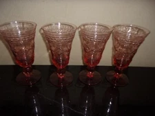Mikasa Studio Nova Adirondack Southwestern Pink Water Goblets- Set of 4 - MINT!