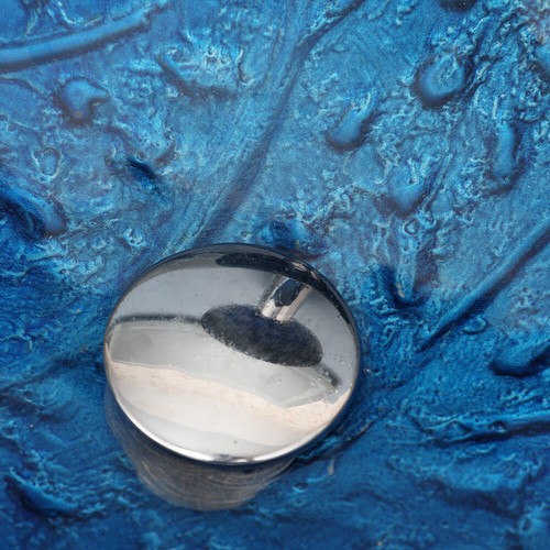 Grifo de drenaje de vidrio ovalado fregadero azul lavabo de hoja azul grifo de drenaje - Imagen 5 de 9