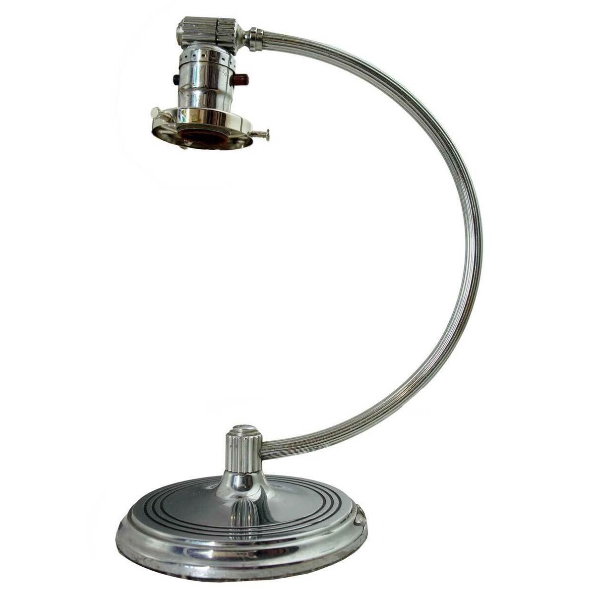 A Pair of Steel and Chrome Table Lamps by Chase A Pair of Steel and Chrome Table Lamps by Chase