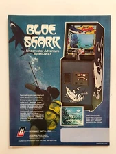 1978 Midway Blue Shark Arcade Game Flyer - Excellent Condition