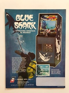 1978 Midway Blue Shark Arcade Game Flyer - Excellent Condition