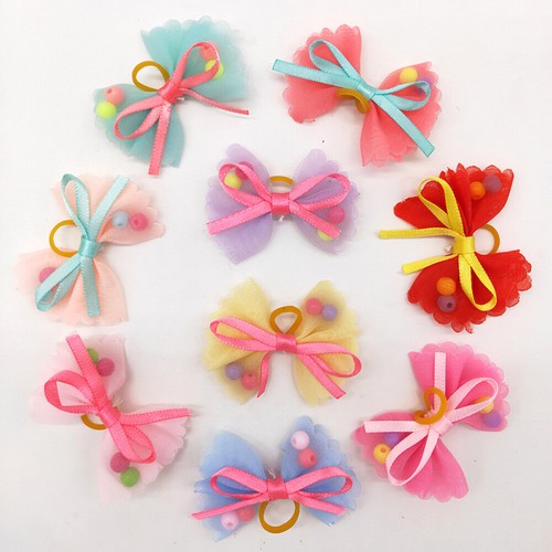Kit de aseo de 10 piezas de banda para el cabello multicolor con lazos para gatos