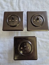 1von3 Original Bakelit Lichtschalter Kippschalter  Unterputz Eckig UP