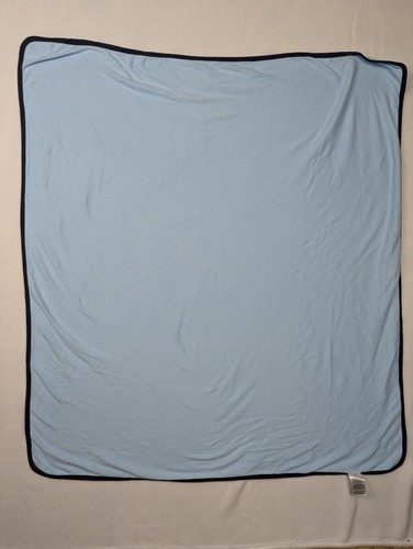 Carters One Size Baby Blanket Blue Navy Trim