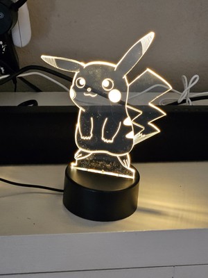Kids Pikachu LED Night Light 3D LED Lamp Kids Bedroom  Pokemon Toy Sleep Easy