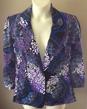 Ivy Chic New York Womens Print Jacket Xl Lined One Button Front
