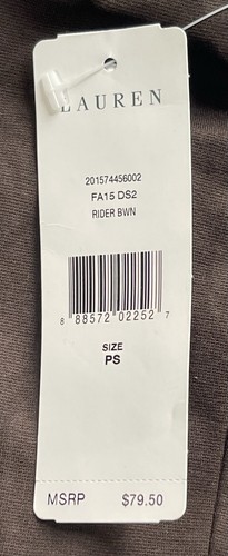 Lauren Ralph Lauren Womens Legging Size PS Brown High Rise Skinny Leg. NWT $79 - Picture 5 of 9