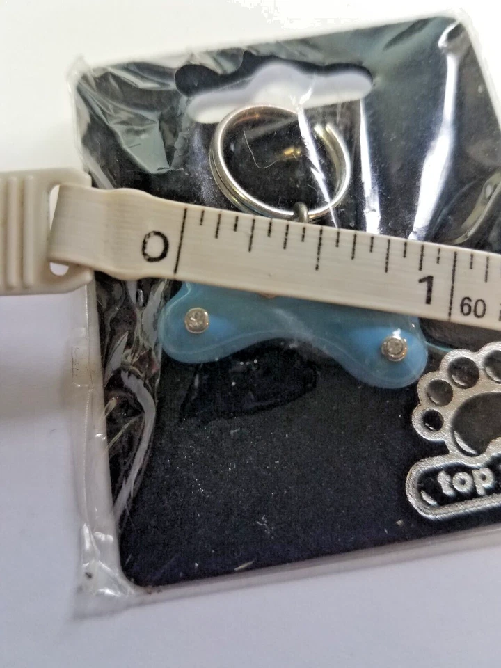 New Old Stock Blue Metal Bone Rhinestone Pet Collar Charm by Top Paw(R) #PJ0903 Foto 4 de 4
