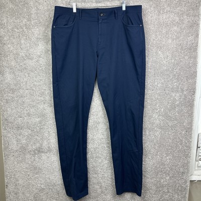 Public Rec Straight Pants Men's 38/36 Navy Blue 5 Pocket Tech Chino Pants
