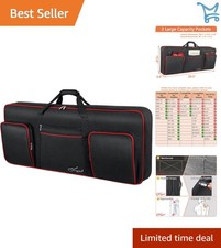 61 Key Keyboard Bag Padded Waterproof Soft Piano Case with Pockets for Access...