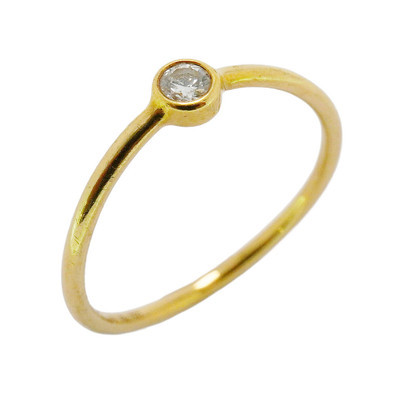 TIFFANY & Co. Ring Wave Single Row 1PD K18YG Yellow Gold TIFFANY & Co. Ring Wave Single Row 1PD K18YG Yellow Gold