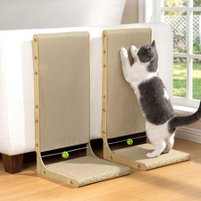 Cardboard L Shape Cat Scratcher 22" 2 Pack Vertical Wall-Leaning Scratching B