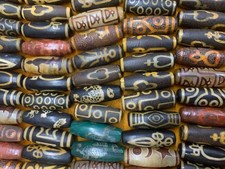 50 Pcs Beautiful Rare Tibetan Natural Agate Dzi Different Shapes Beads